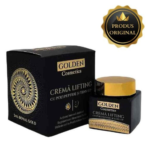 Image of Cremă Lifting cu Fulgi de Aur, Tens Up 10% și Acid Hialuronic Golden Cosmetics 