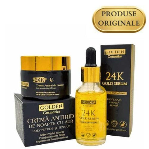 Image of Set Lifting cu Aur 24K Ser + Crema Noapte Golden Cosmetics 