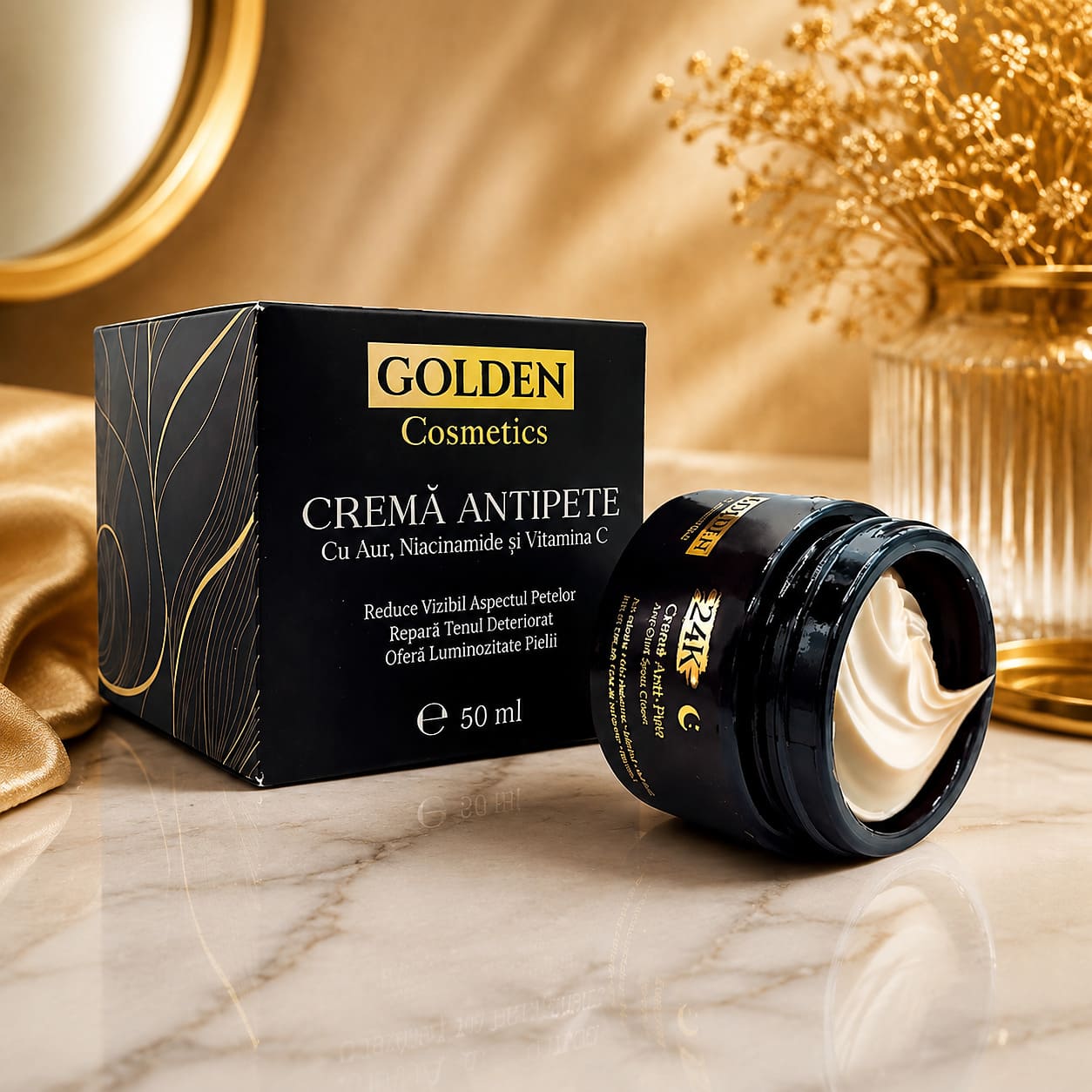 Set Antipete și Antirid cu Aur 24K, Acid Kojic și Niacinamide